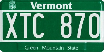 VT license plate XTC870
