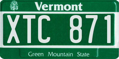 VT license plate XTC871