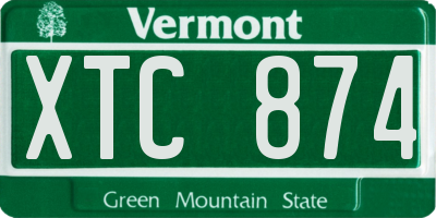 VT license plate XTC874