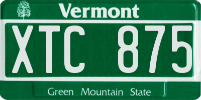VT license plate XTC875