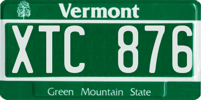 VT license plate XTC876