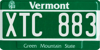 VT license plate XTC883