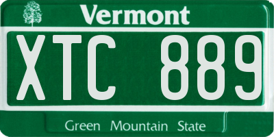 VT license plate XTC889