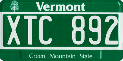 VT license plate XTC892
