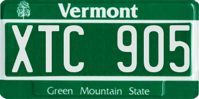 VT license plate XTC905