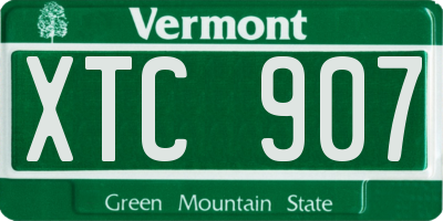 VT license plate XTC907