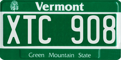 VT license plate XTC908