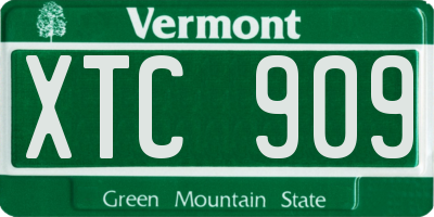 VT license plate XTC909