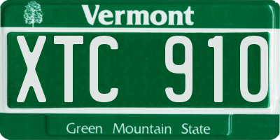 VT license plate XTC910