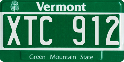 VT license plate XTC912
