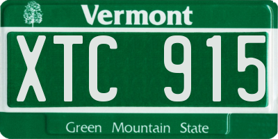 VT license plate XTC915