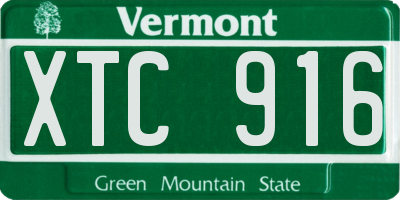 VT license plate XTC916