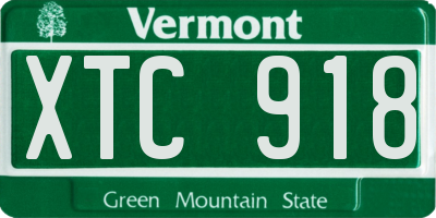 VT license plate XTC918