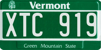 VT license plate XTC919