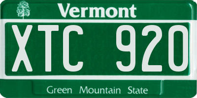VT license plate XTC920