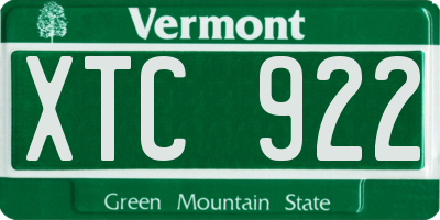 VT license plate XTC922