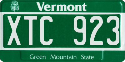VT license plate XTC923