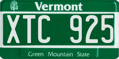 VT license plate XTC925