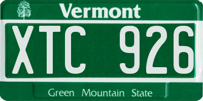 VT license plate XTC926