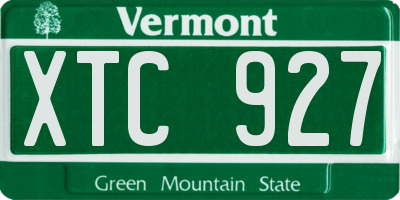 VT license plate XTC927