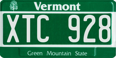 VT license plate XTC928