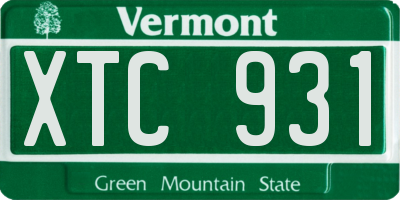 VT license plate XTC931