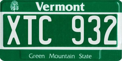 VT license plate XTC932