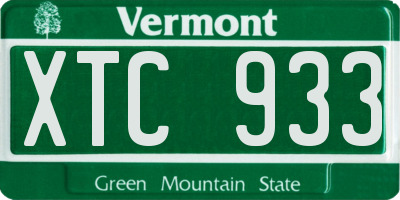 VT license plate XTC933