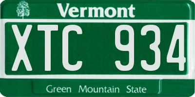 VT license plate XTC934