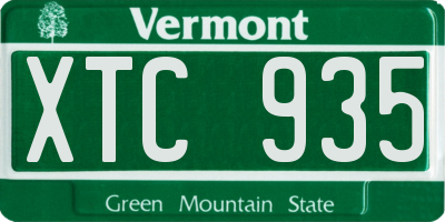 VT license plate XTC935
