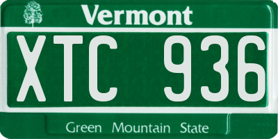 VT license plate XTC936