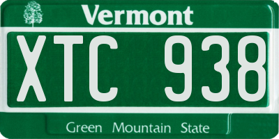 VT license plate XTC938