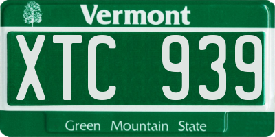 VT license plate XTC939
