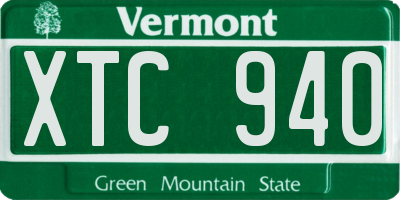 VT license plate XTC940