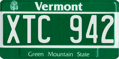 VT license plate XTC942