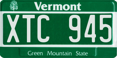 VT license plate XTC945
