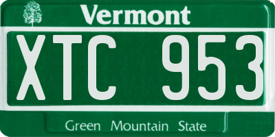 VT license plate XTC953