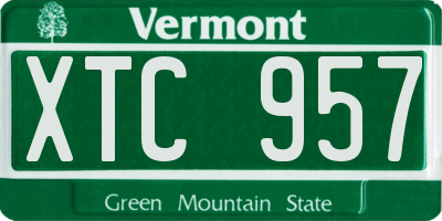 VT license plate XTC957