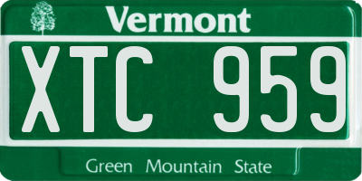 VT license plate XTC959