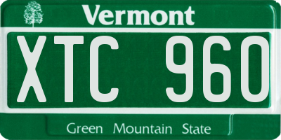 VT license plate XTC960