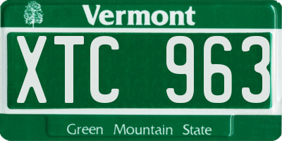 VT license plate XTC963