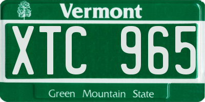 VT license plate XTC965
