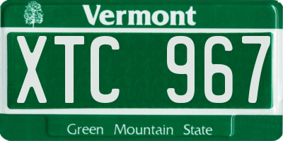 VT license plate XTC967