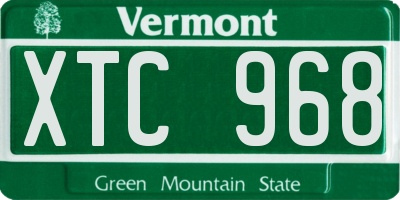 VT license plate XTC968