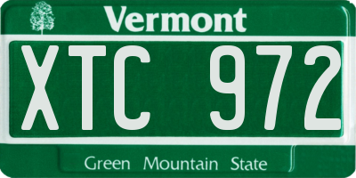 VT license plate XTC972