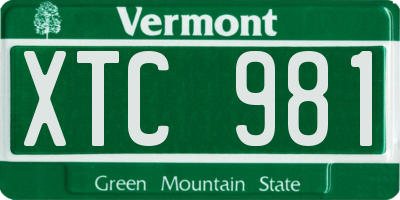 VT license plate XTC981