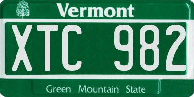 VT license plate XTC982