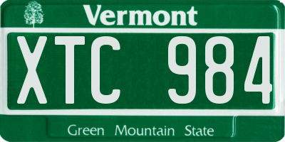 VT license plate XTC984