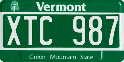 VT license plate XTC987