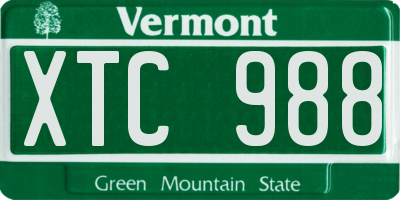 VT license plate XTC988